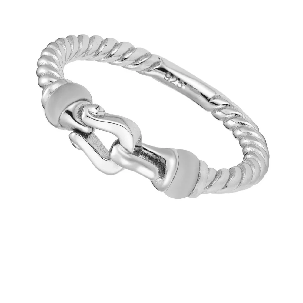 Sterling Silver Cable Ring / Petite Buckle Ring Sterling Silver